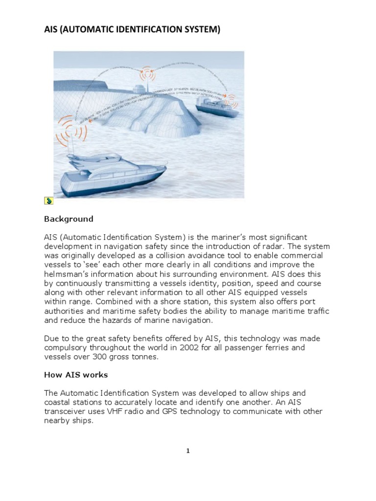 Ais (Automatic Identification System) : Background | PDF ...