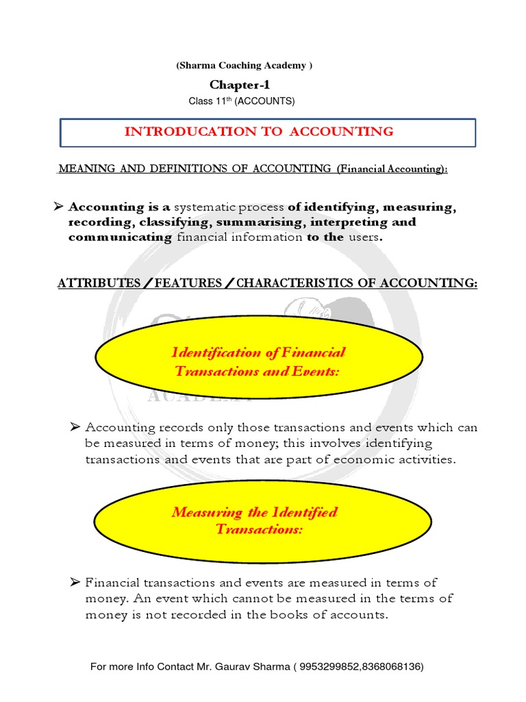Introduction to Accounting Concepts | PDF | Debits And Credits | Accounting