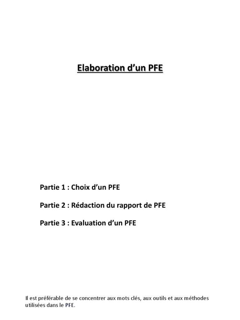 Guide Rédaction Rapport PFE | PDF | Évolution de carrière | Technologie ...