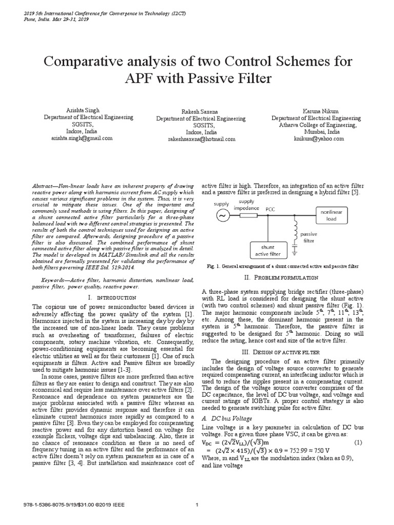 Comparative Analysis of Two Control Schemes For | PDF | Electronic ...