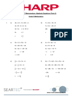 Algebraic Equations Memo