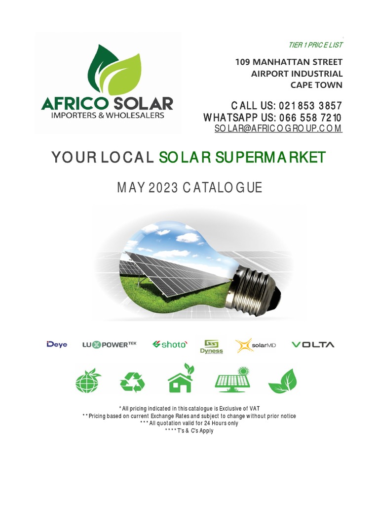 Africo Solar - May Catalogue, PDF, Power Inverter