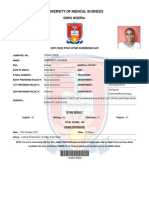 2021 - 2022 Post-Utme Screening Slip - 10591225DD