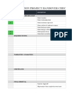 Project Handover Checklist