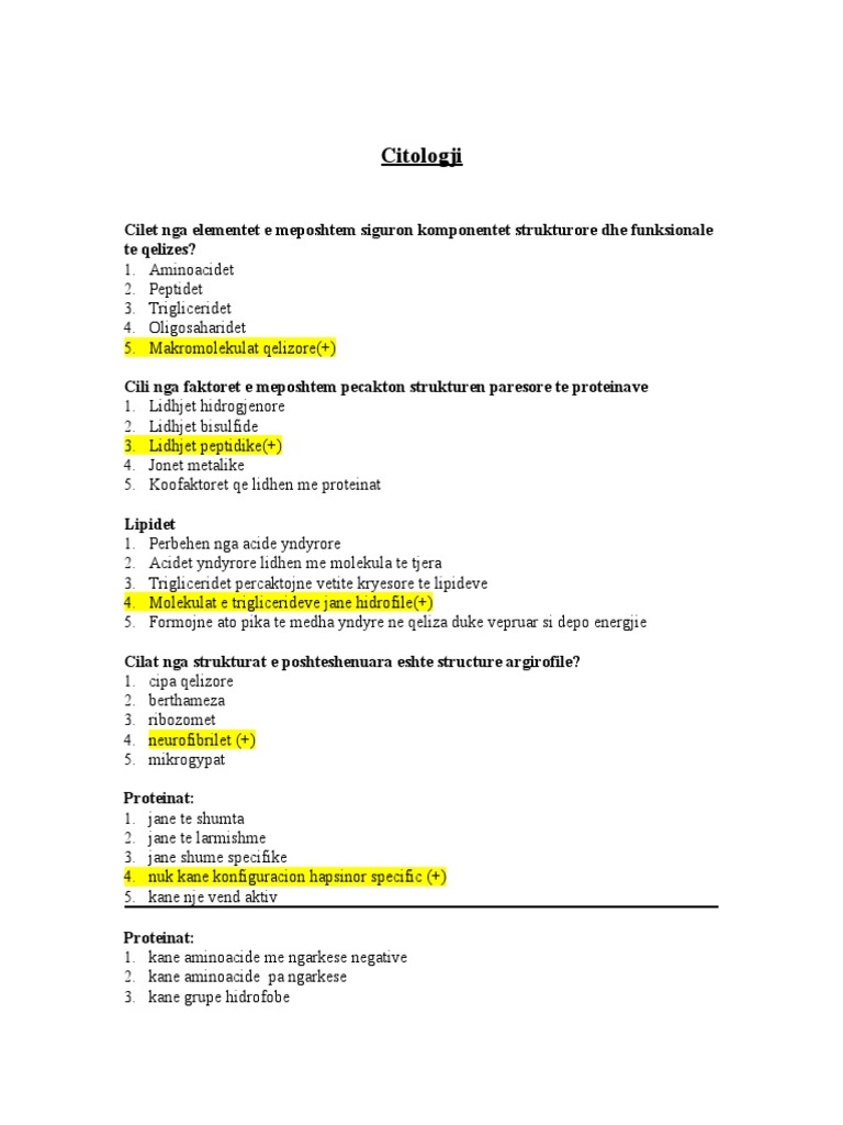 Citologji Pyetesore Elsa Kone | PDF