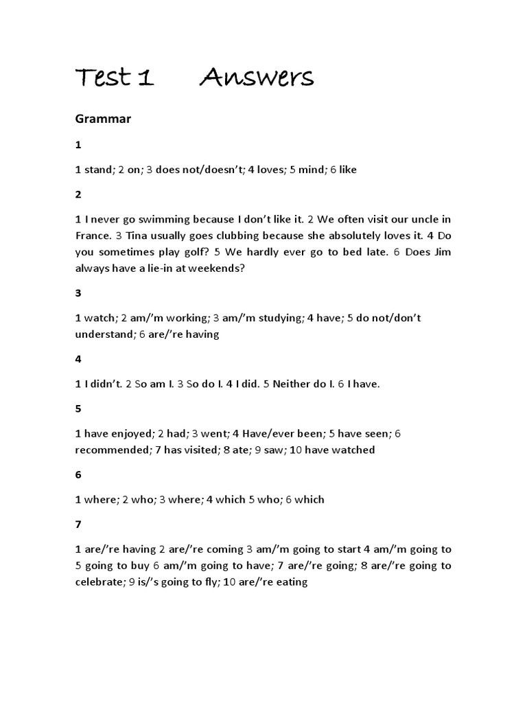 Test 1 - Units 1-3 - Answers | PDF