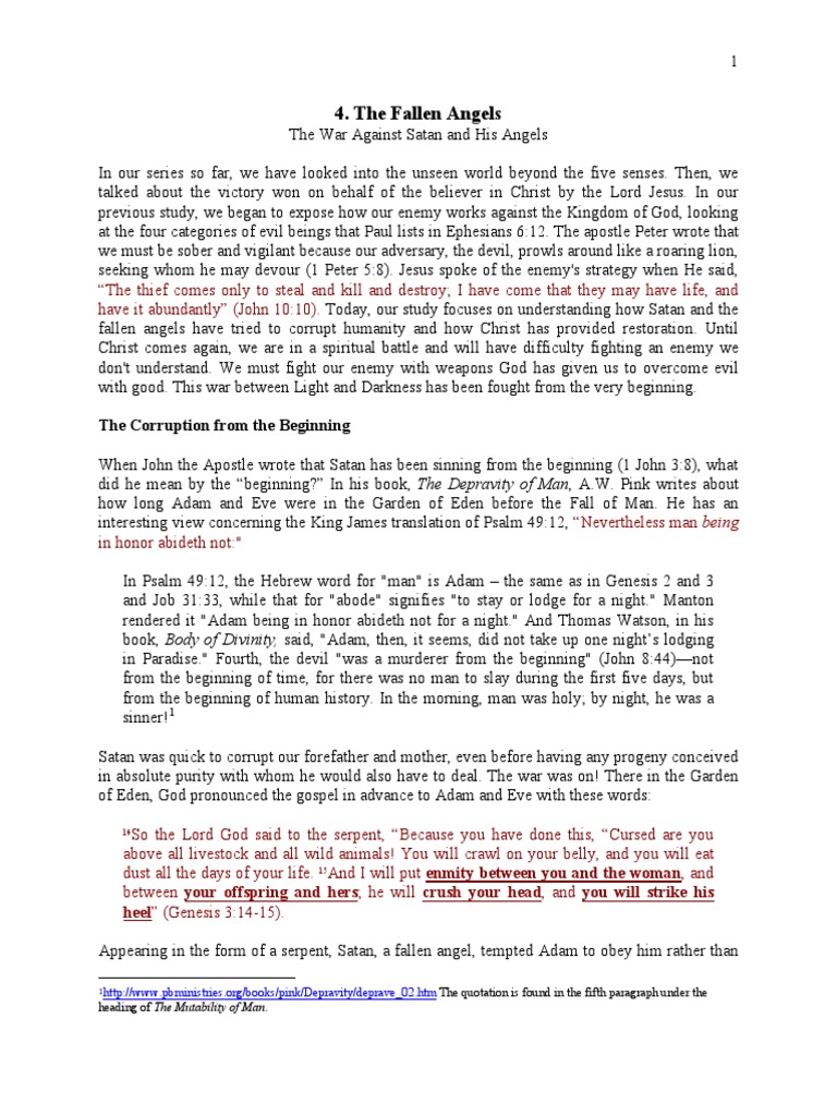 Understanding the Four Fallen Angels PDF Satan Nephilim