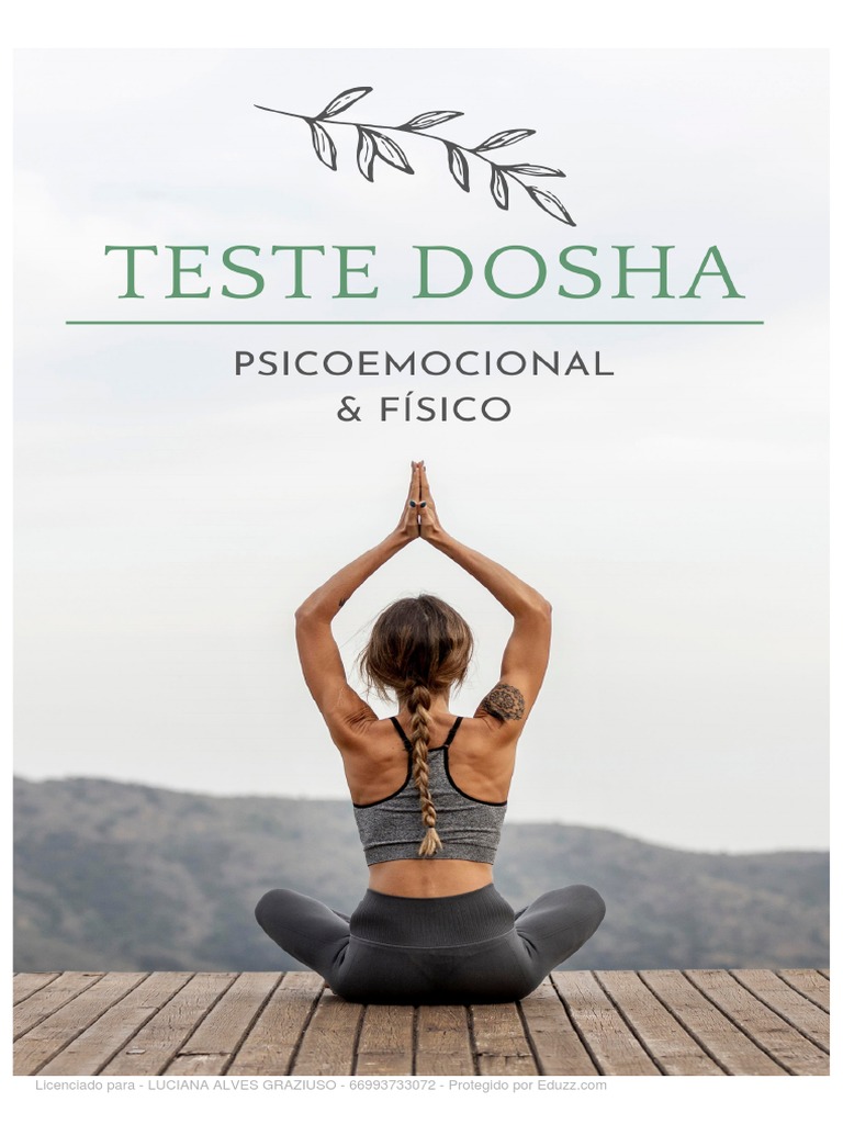 Bonus e Book Teste Dosha Ayurveda Na Pratica PDF Dormir Tempo
