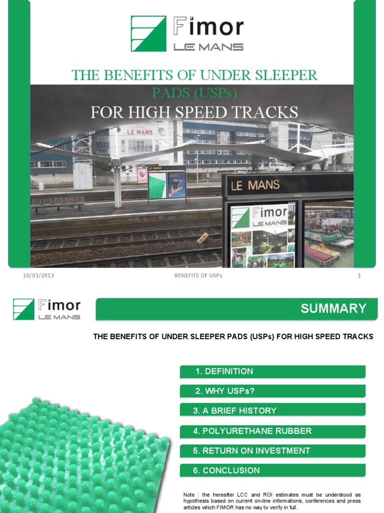 The benefits of under sleeper pads usps for high speed tracks pdf