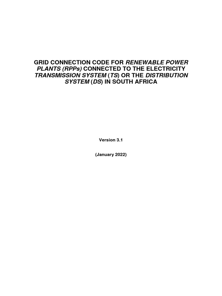 South africa grid code january 2022 download free pdf solar power