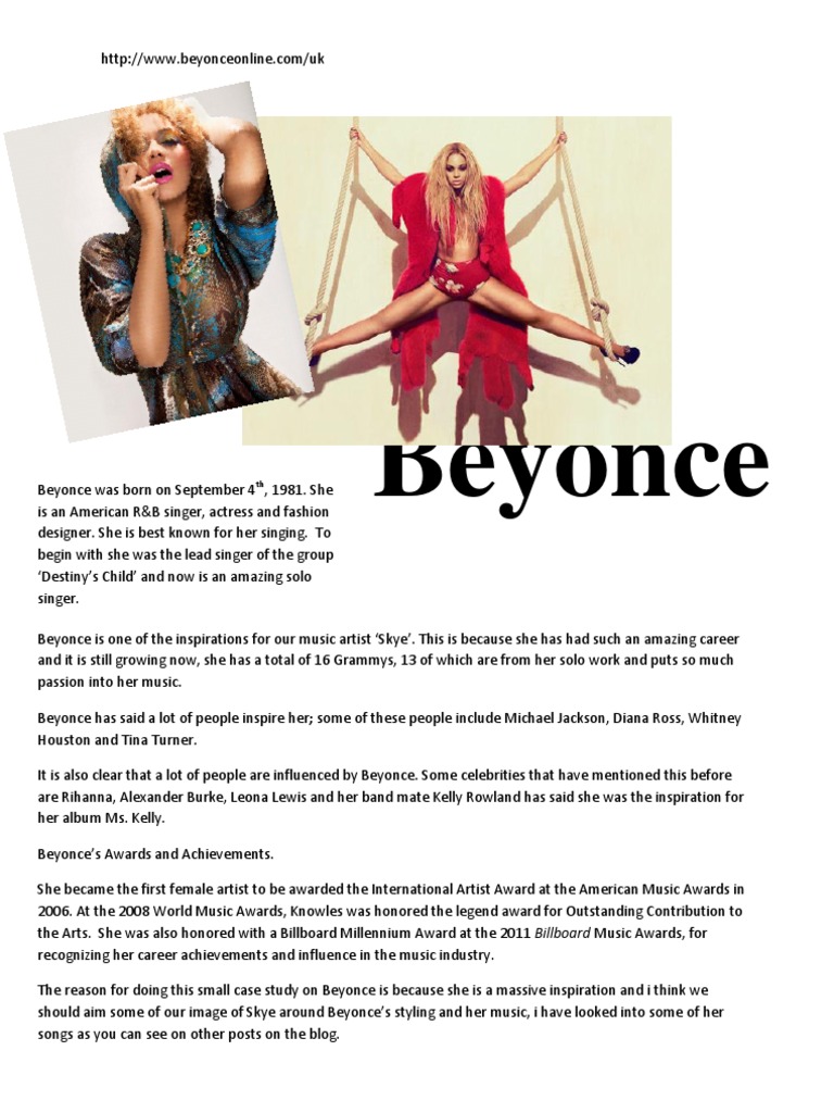 Beyoncé: Iconic R&B Artist & Influencer | PDF | Travel | Art