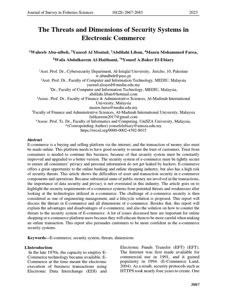 THE SECURITY SYSTEM OF ECOMERCE - Final | PDF | Security | Computer ...