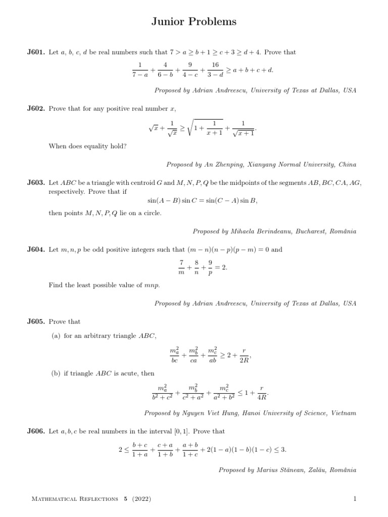 AOPSSM 5 2022 Problems | PDF