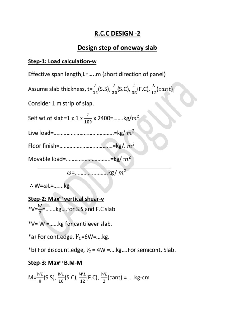 R.C.C. Design Steps for Slabs and Columns | PDF | Column | Civil ...