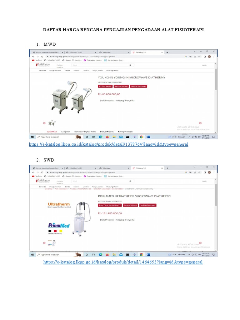 Daftar Harga Alat | PDF