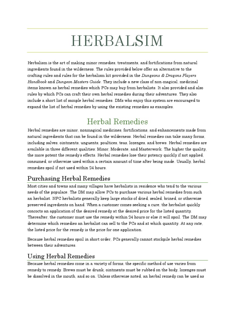 Herbalism For DD PDF