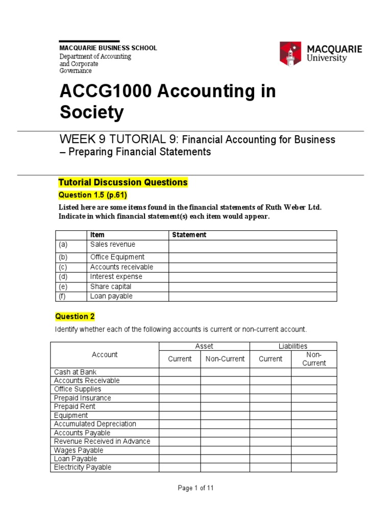 Edit Week 9 Tutorial Workbook Pdf