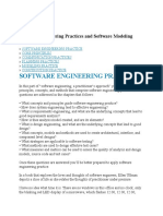 SEN 507 - Software Engineering Practices and Software Modeling Practices Topics