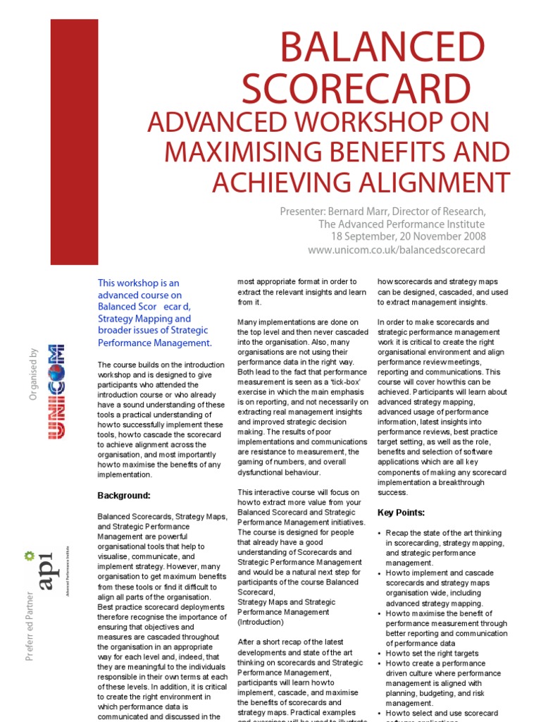Balanced Scorecard Advanced | PDF | Performance Management | Business