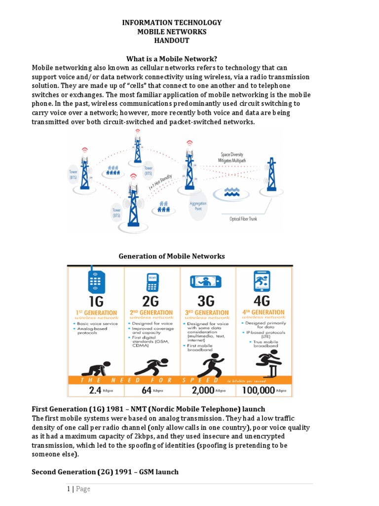 Overview of Mobile Network Generations | PDF | Cellular Network ...