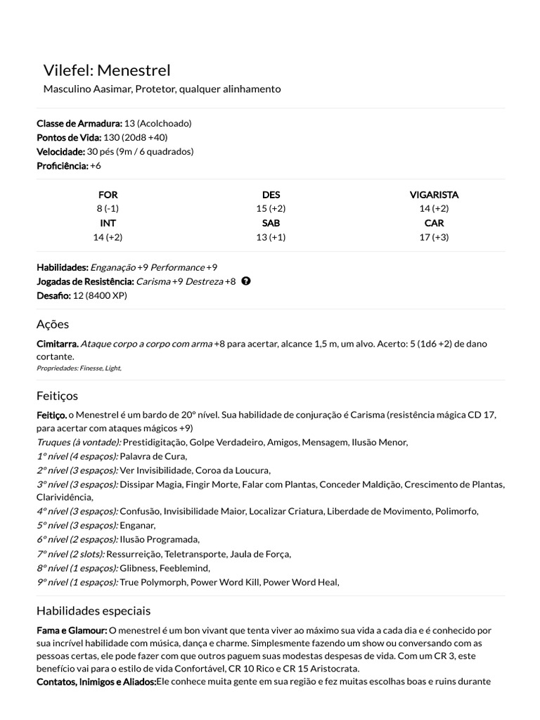RPG Tinker - D&amp;D 5e NPC Generator | PDF