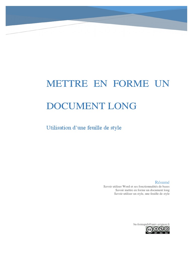 Mise en forme efficace d'un document Word | PDF | Microsoft Word | Mise ...