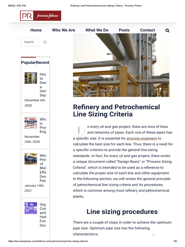 refinery-and-petrochemical-line-sizing-criteria-process-phase-pdf