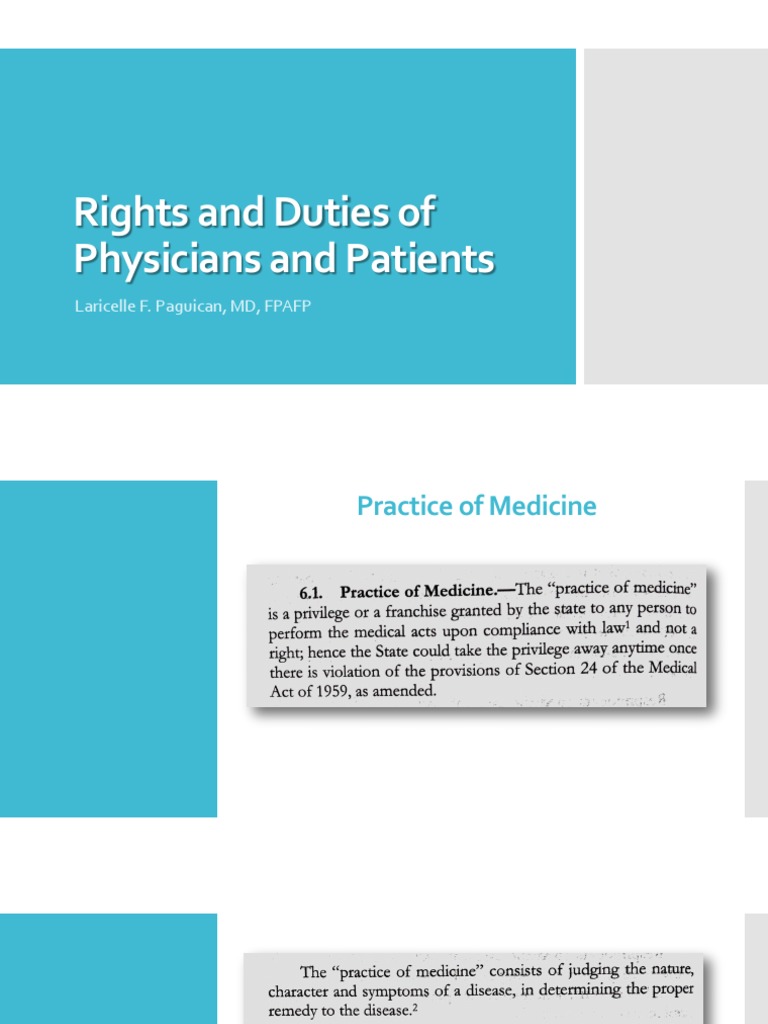 Rights and Duties of Physicians and Patients Student's | Download Free ...