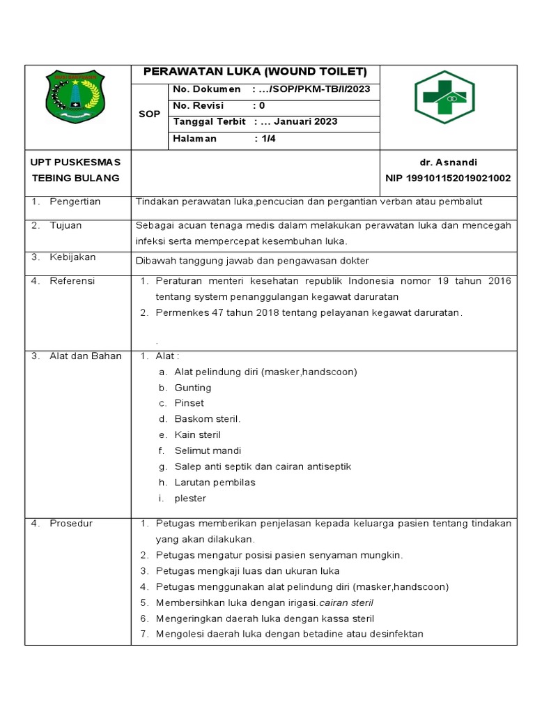 Sop Wound Toilet PDF