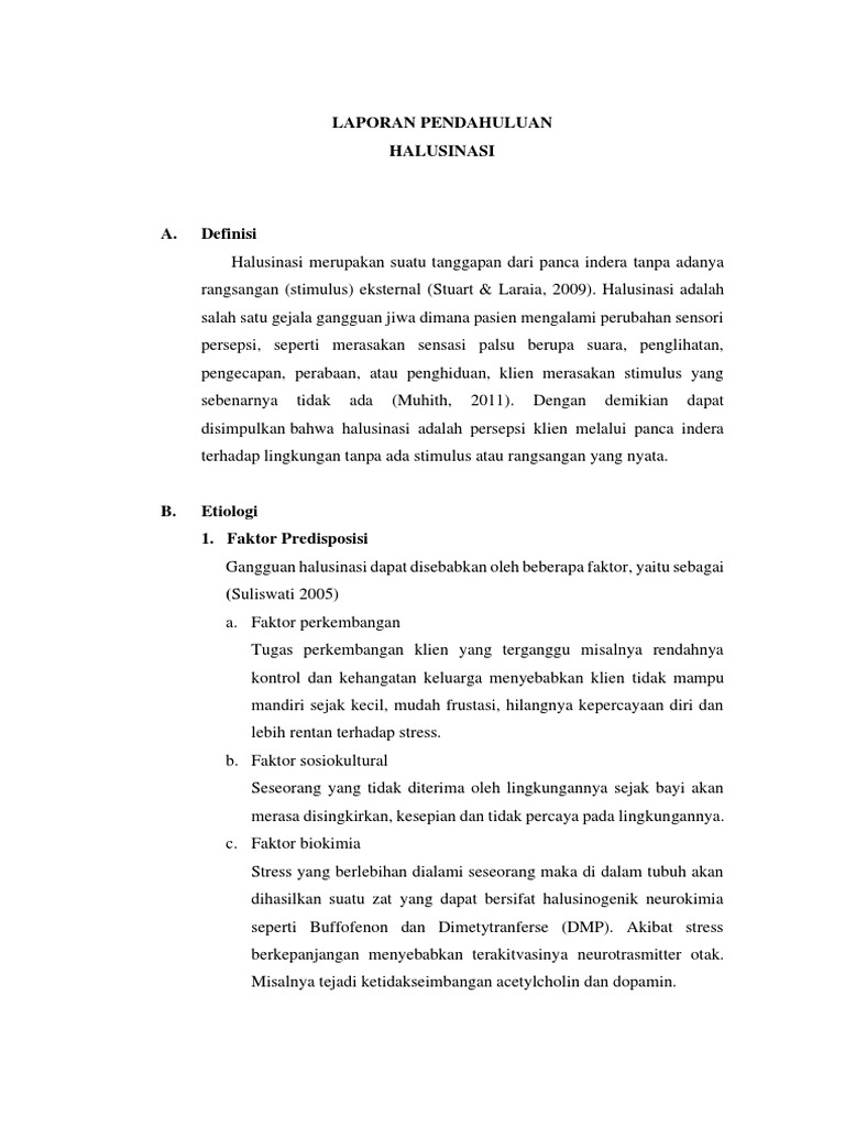 Definisi dan Jenis Halusinasi Psikologis | PDF