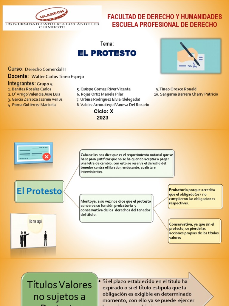 EL PROTESTO-Derecho Comercial II | PDF