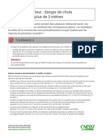 FSST01 - Fiche Tolérance Zéro - Chutes de Hauteur Danger de Chute de Hauteur de Plus de 3 Mètres