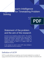 Improved Swarm Intelligence Algorithms For Timetabling Problem Solving