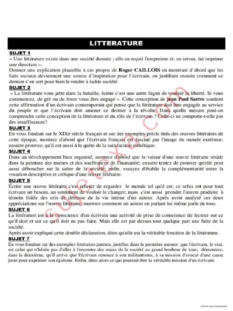 22 Sujets-Dissertation FR | PDF