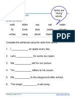 Grammar Worksheet Grade 1 Verbs Sentences 1
