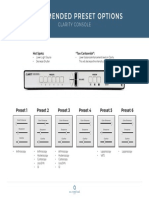 Stryker Clarity Console Recommended Preset Options