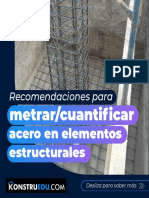 Recomendaciones para Metrarcuantificar Acero en Elementos Estructurales