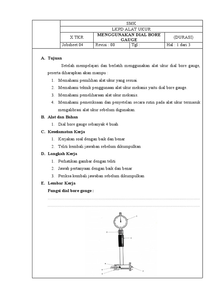 LKPD Menggunakan Dial Bore Gauge PDF