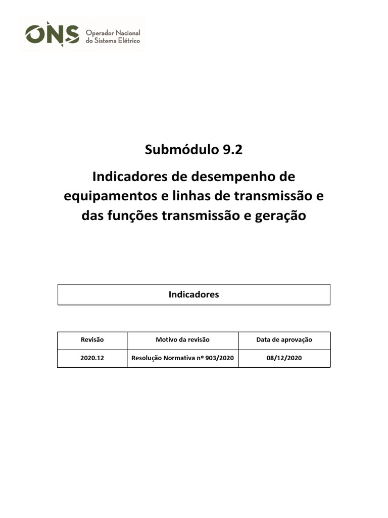 Submódulo 9.2-IN - 2020.12 | PDF | Transmissão de energia elétrica ...