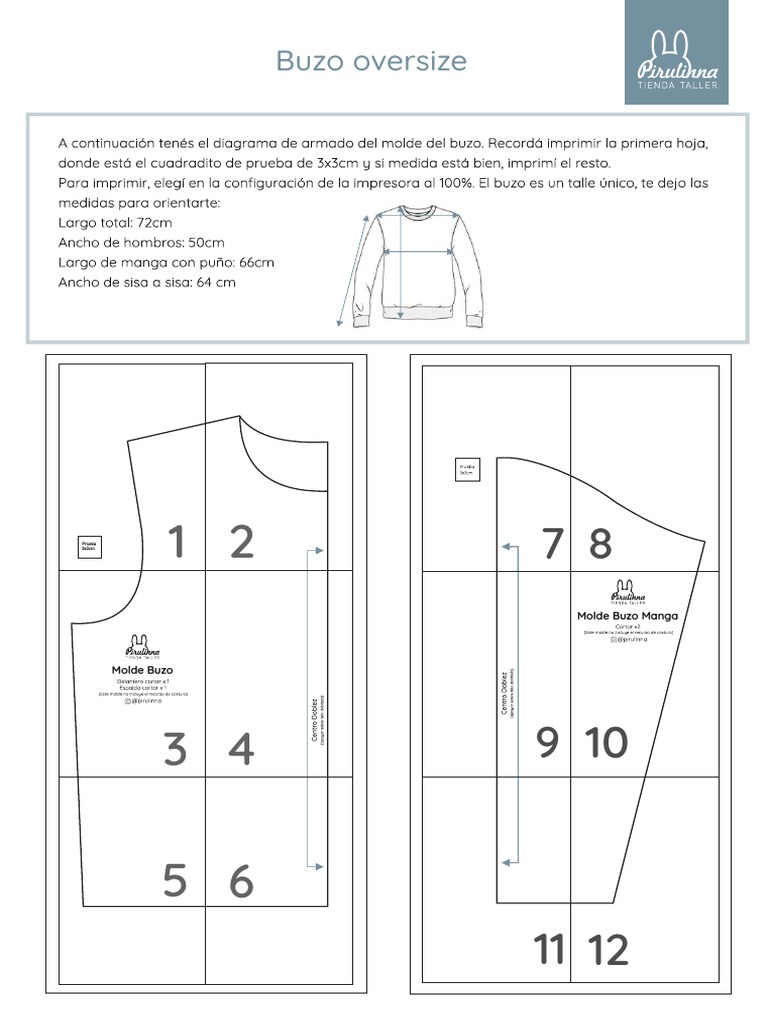 Molde Buzo Oversize y Manga | PDF