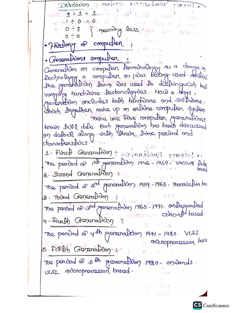 Generation of Computer | PDF