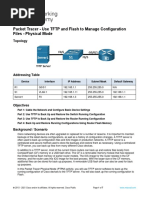 Packet Tracer - Use TFTP and Flash To Manage Configuration Files - Physical Mode