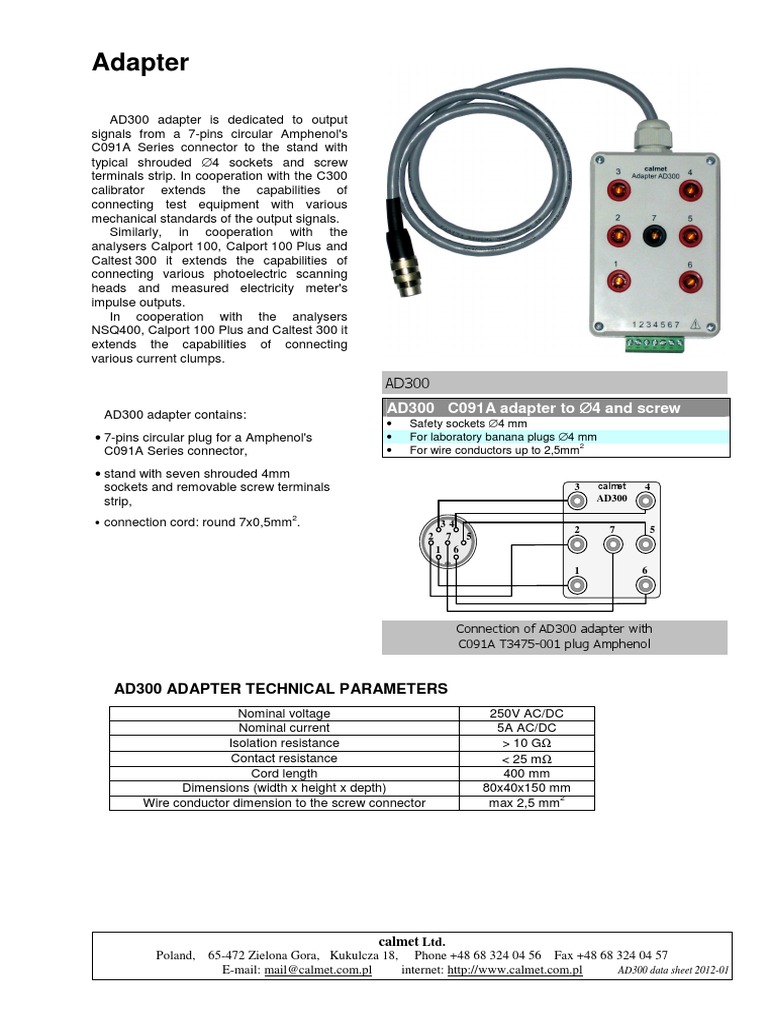 AD300 Adapter Datasheet Overview | PDF