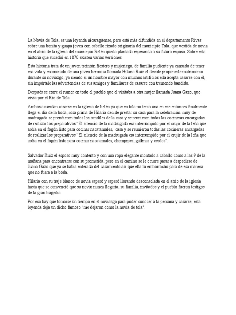 La Novia de Tolas Introduccion PDF