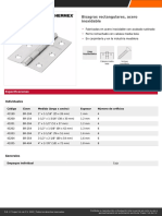 Bisagra Rectangular 3 Acero Inoxidable, Hermex