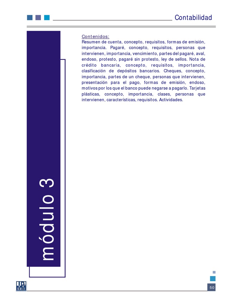 Contabilidad Modulo 3 | PDF | Cheque | Bancos