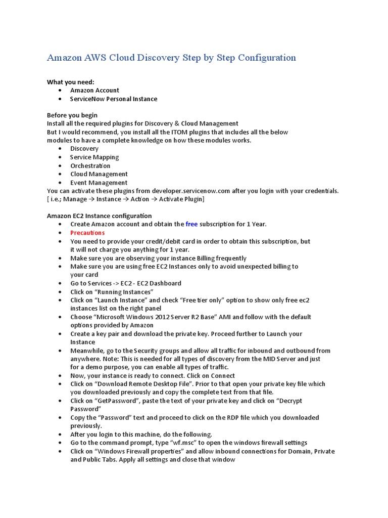 AWS Cloud Discovery Setup Guide | PDF | Software Engineering | System ...