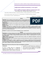 Importance of Pre-Employment Medical Assessments, A Case Report Importancia de Los Exámenes Médicos de Ingreso Laboral, Reporte de Un Caso