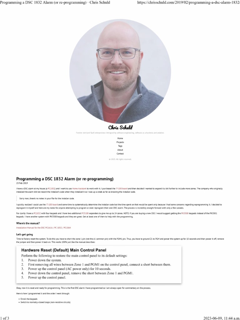 Programming A DSC 1832 Alarm PDF