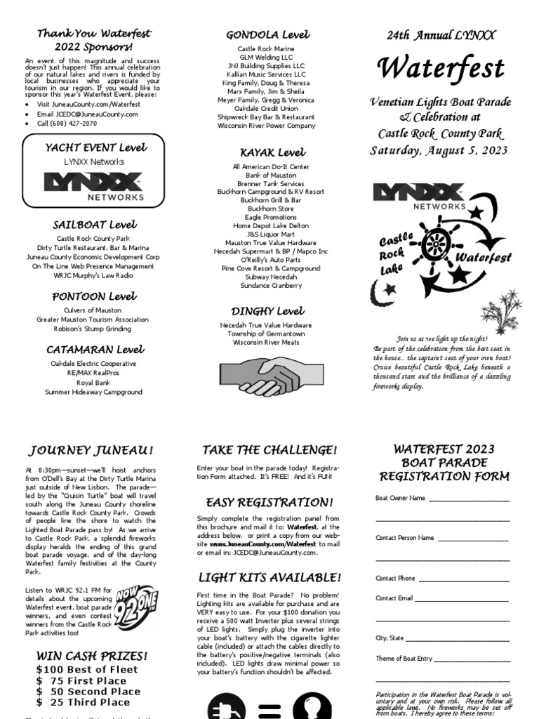 2023 Waterfest Registration Brochure PDF